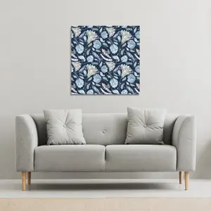 Boho Chic Indigo Pattern (Canvas Print) / 101 x 101 x 4cm