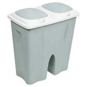 Annabesook 50 Litre Multi-Compartments Rubbish & Recycling Bin Teal/White