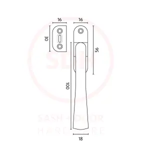 Dart Victorian Brass Window Fastener Night Vent, With Wedge Plate - Satin Chrome