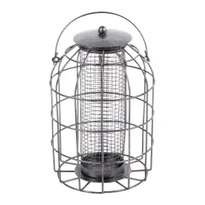 Redwood - Squirrel-Proof Metal Nut Bird Feeder - Grey