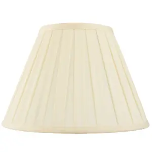 12" Tapered Drum Lamp Shade Cream Box Pleated Fabric Cover Classic & Elegant