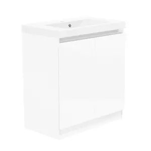 Coast 600mm White Gloss Floorstanding Basin Unit complete with Basin