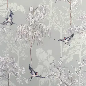 Arthouse Japanese Garden Grey Wallpaper