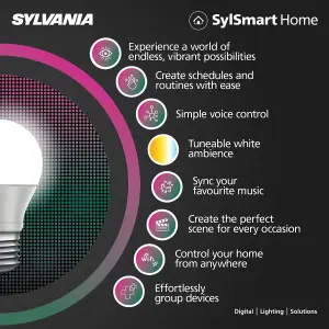 Sylvania Sylsmart SylDownlight Colour & Tunable White IP20 1200 lumen Smart Integrated LED Downlight