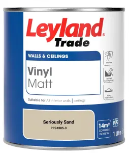 Leyland Trade Vinyl Matt Walls & Ceilings Emulsion Paint Seriously Sand (PPG1085-3) 1L