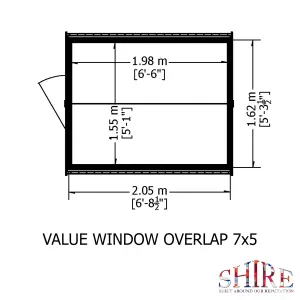 Shire Overlap 7x5 Single Door Value Shed with Window