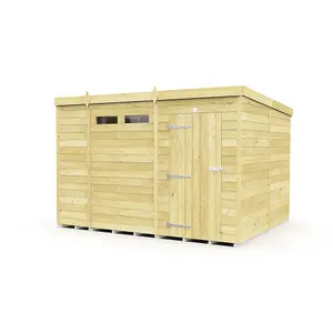 DIY Sheds 10x8 Pent Security Shed - Single Door