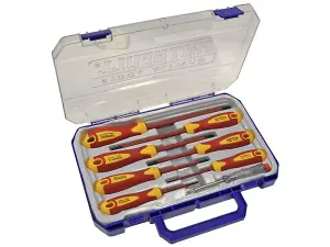 Faithfull VDE Soft Grip Screwdriver Set (Case), 8 Piece FAISDVDESET8