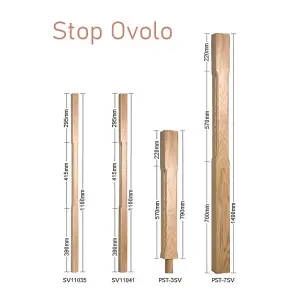 Oak Spindle Stop Ovlo 41mm x 41mm x 900mm - 24 Pack UK Manufactured Traditional Products Ltd