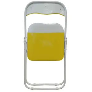 Harbour Housewares - Coloured Padded Folding Chairs - Yellow - Pack of 6