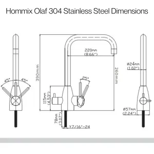 Hommix Ultra UF & Softening Drinking Water Filter with Olaf 304 Stainless Steel