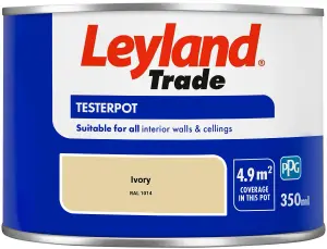 Leyland Trade Vinyl Matt Walls & Ceilings Emulsion Paint Ivory (RAL 1014) 350ml Tester