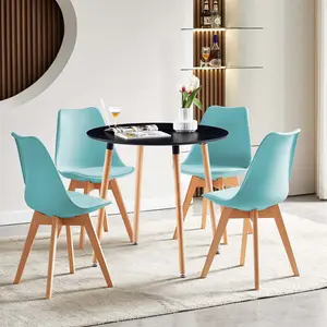 4 - Person Dining Set Light Blue / Black