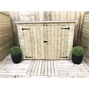 10 x 5 Pressure Treated T&G Wooden Garden Bike Store / Shed + Double Doors (10' x 5' / 10ft x 5ft) (10x5)