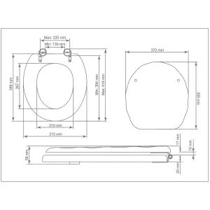 GoodHome Mendra Shell White Round Standard close Toilet seat