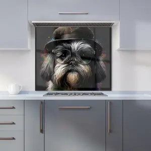 Lhasa Apso Dog Splashart Premium Glass Kitchen Splashback W600mm x H600mm