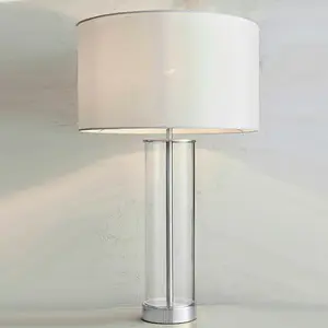 Touch Dimmable Table Lamp Nickel Glass White Shade Modern Bedside Feature Light