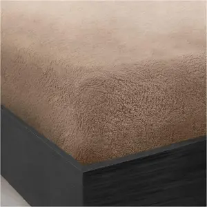 GC GAVENO CAVAILIA Teddy Bear Plain Fitted Sheet Single Mink Fleece Thermal Warm Super Soft & Warm Fluffy Fitted Bed sheet