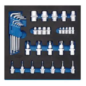 Draper TX-STAR Screwdriver Insert Bits and Keys in 1/2 Drawer EVA Insert Tray (35 Piece) 63512