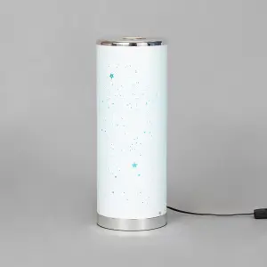 Litecraft White Starburst Glow Kids LED Cylinder Table Lamp