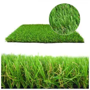 English Garden 30mm Outdoor Artificial Grass, Premium Artificial Grass,Pet-Friendly Artificial Grass-17m(55'9") X 2m(6'6")-34m²