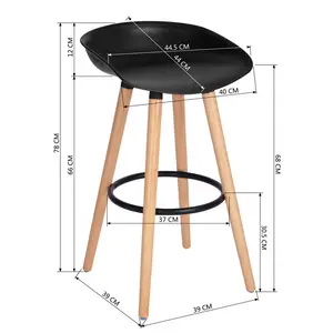 Tata 68cm Bar Stool (Set of 2) Black