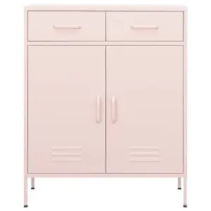 vidaXL Storage Cabinet Pink 80x35x101.5 cm Steel