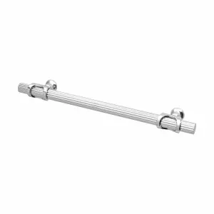 DecorAndDecor - SIENNA Polished Nickel Striped T-Bar Kitchen Cabinet Pull Handles - 160mm - Pair