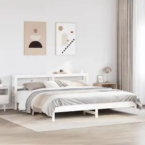 Berkfield Bed Frame without Mattress White 200x200 cm Solid Wood Pine