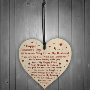 Novelty Valentines Gift For Husband Wooden Heart Gift For Her Special Keepsake Love Sign