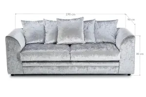 Furniture Stop - Chicco Velvet Fabric 3 Seater Sofa