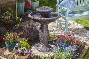 Smart Garden Solar Versailles 2 Tier Garden Water Feature Fountain Bird Bath