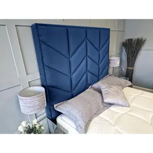 Alino Plush Velvet Blue TV Bed Frame