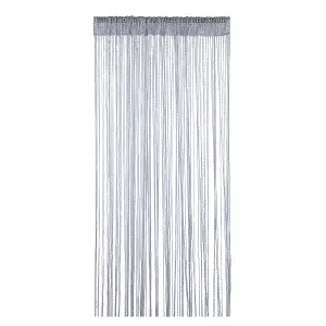 String Curtain Panel Spaghetti Tassel Curtain, 200cm x 90cm - Silver