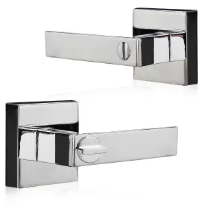 XFORT Quad Privacy Knob Set Polished Chrome for Internal Doors