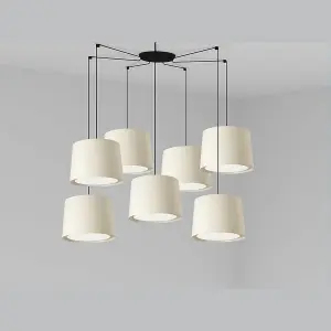 Luminosa Conga White Pendant Suspension Pendant Lamp 7 Light