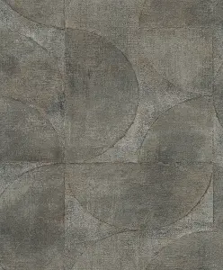 Galerie Perfecto 2 Grey Brown Black Rustic Circle Textured Wallpaper