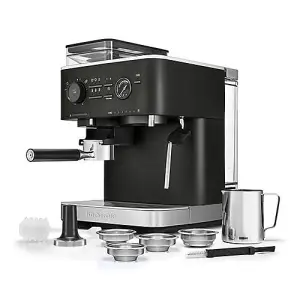 KitchenAid Semi Automatic Espresso Machine with Burr Grinder Cast Iron Black