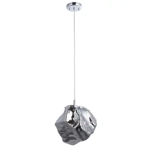 Granite Chrome Metallic Glass Modern contemporary 1 light Ceiling Pendant