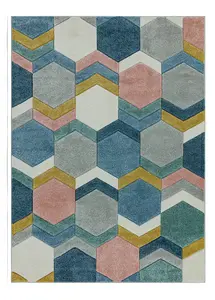 Multi Rug Geometric Modern Easy to clean Rug for Dining Room-120cm X 170cm