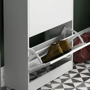 Vida Designs 2 Drawer Shoe Storage Cabinet White