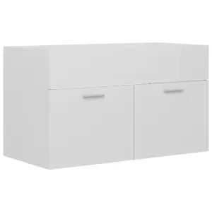 Berkfield Sink Cabinet High Gloss White 80x38.5x46 cm Engineered Wood