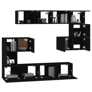 Berkfield Wall-mounted TV Cabinet Black Engineered Wood