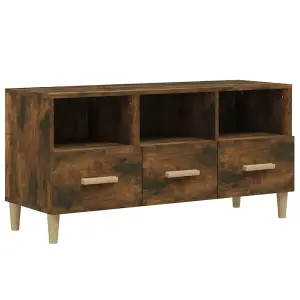 Berkfield TV Cabinet Smoked Oak 102x36x50 cm Engineered Wood