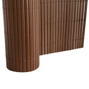 Oypla 1m x 4m Brown PVC Outdoor Garden Fencing Privacy Screen Roll