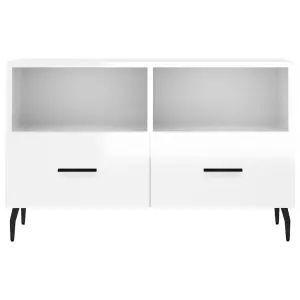 Berkfield TV Cabinet High Gloss White 80x36x50 cm Engineered Wood