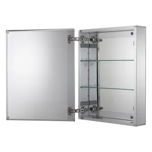 Croydex Hartford Single Bathroom Wall cabinet With Mirrored door (H)662mm (W)510mm