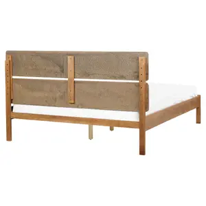 EU King Size Bed with LED Light Wood BOISSET