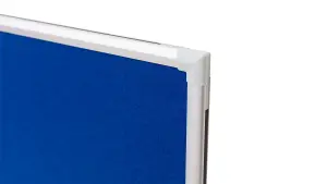 ALLboards Combination Board 2 in 1 Whiteboard & Blue Felt Board with Aluminium Frame 60x40cm, Pin Board Magnetic Board