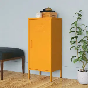 Berkfield Storage Cabinet Mustard Yellow 42.5x35x101.5 cm Steel